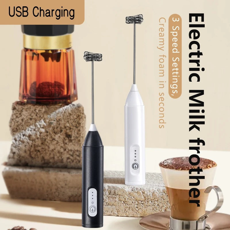 Electric Milk Frother Coffee Handheld Wireless Charging Foam Maker