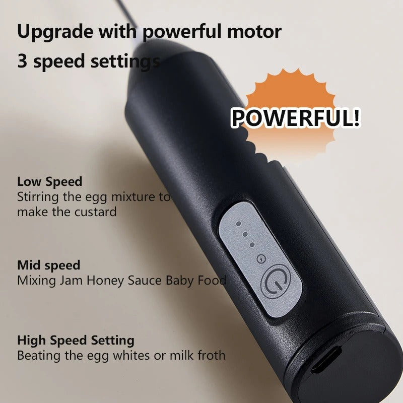 Electric Milk Frother Coffee Handheld Wireless Charging Foam Maker